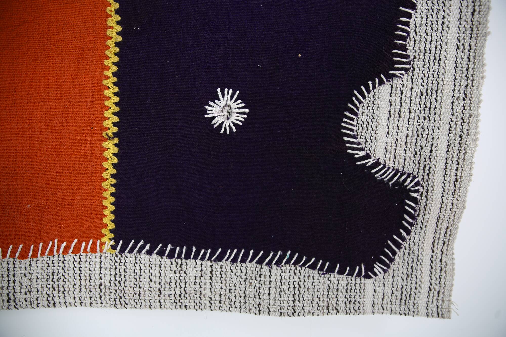 Deep Purple Minimalist Wall Hanging, 3x4 Textile Tapestry, 106x115 Cm