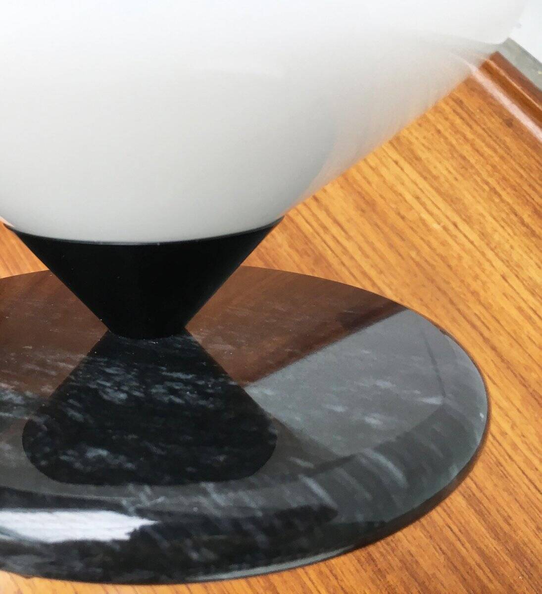 Vintage Swiss marble and glass table lamps by Optelma, set of 2.