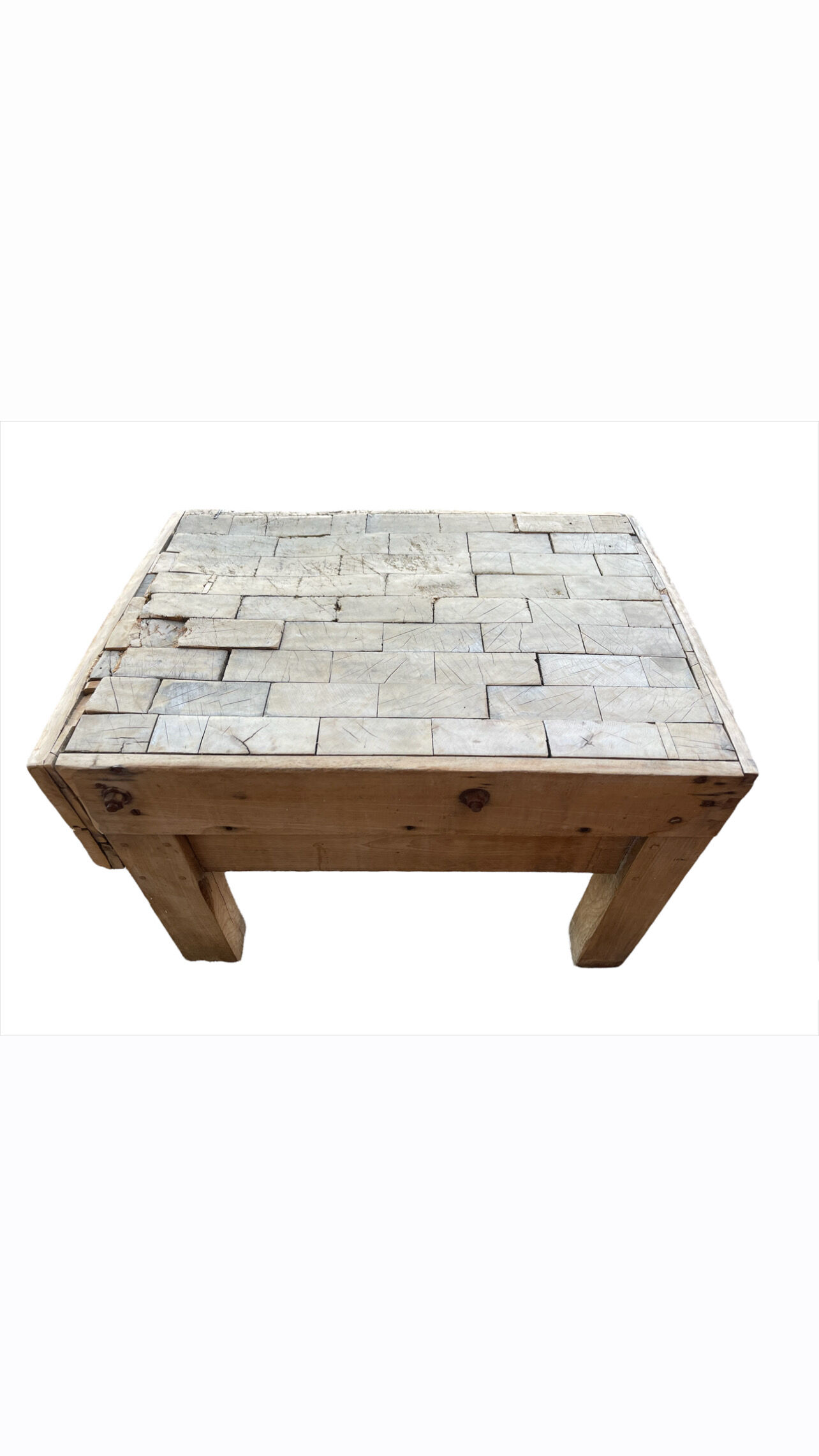 Small log workbench of Butchery solid wood 1930 ́
