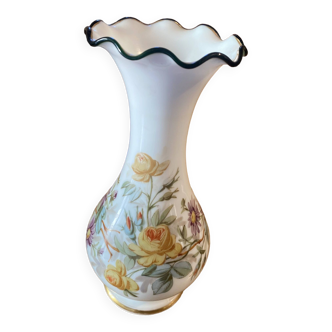 Opaline vase with flowers