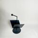 Vintage Postmodernist Black Metal Magazine Rack, Italy, 1980s