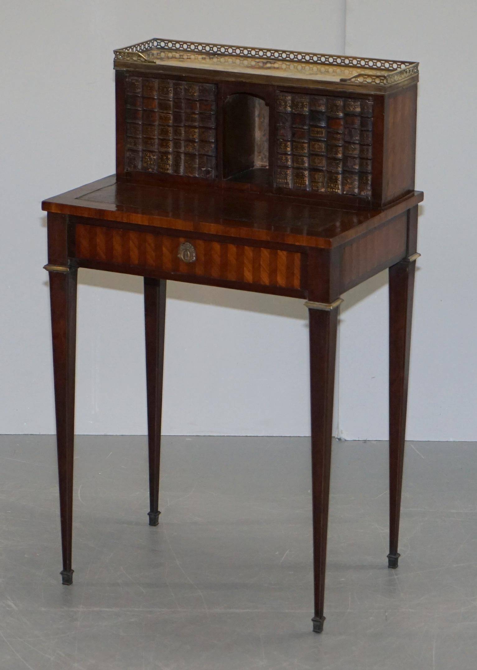 Antique Bureau Bonheur Du Jour circa 1870 in hardwood and marble.