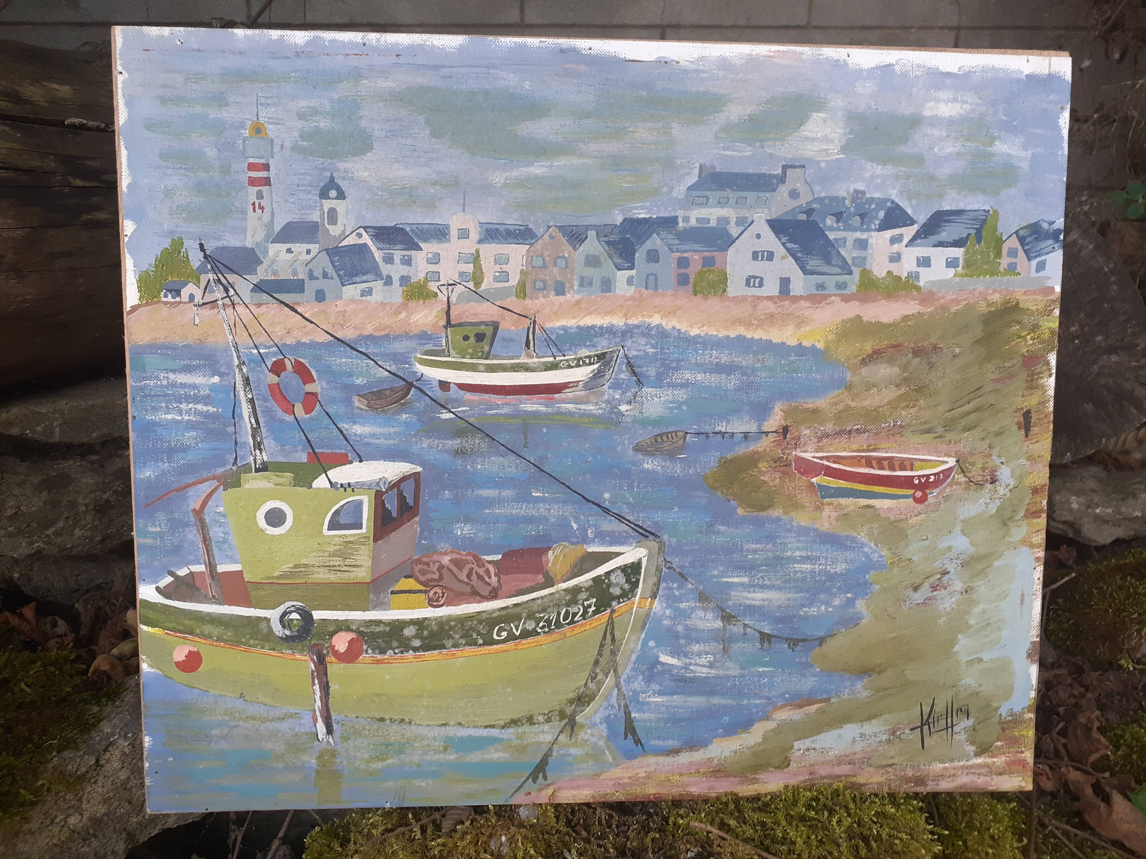Oil "Fishing boats at Port Le Guilvinec"