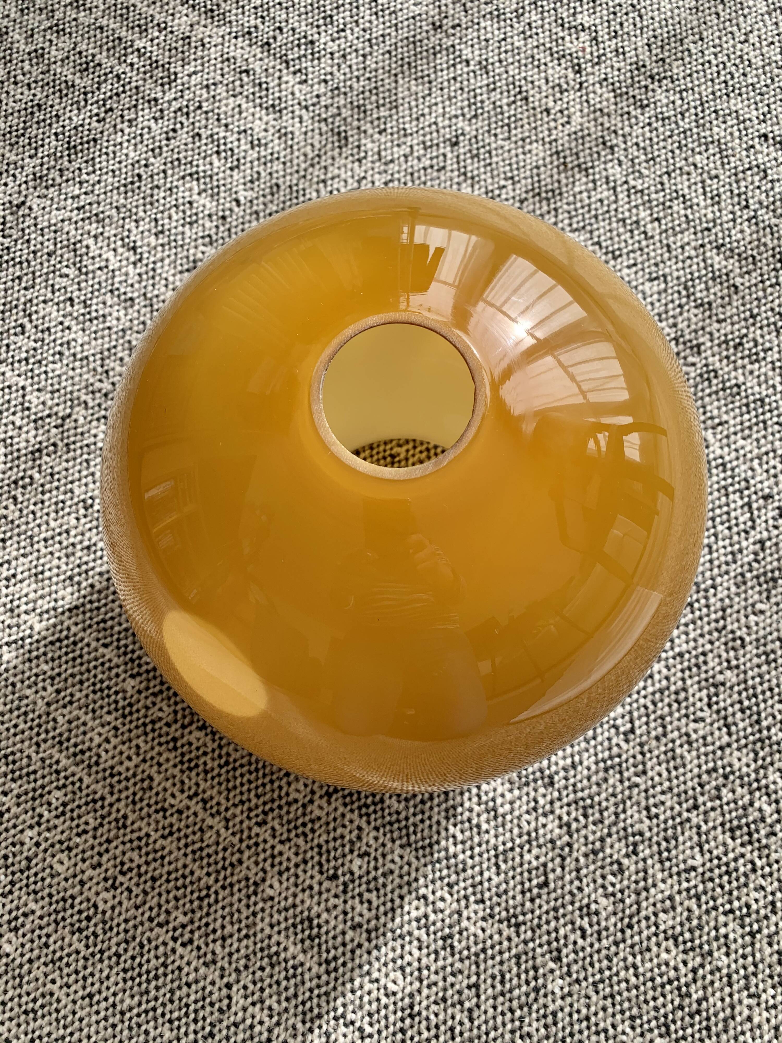 Large globe in vintage orange opaline 70s