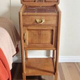 Art Deco style bedside table in solid oak, 1930s