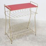 Red vinyl and golden brass server 1960