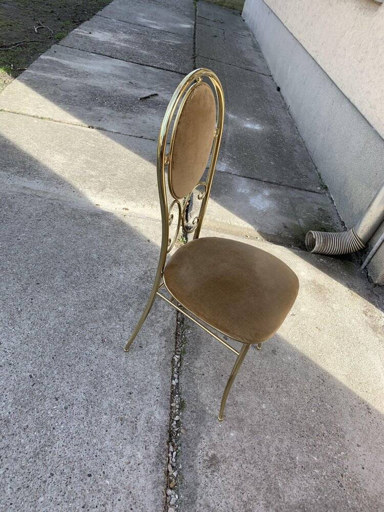 Vintage Paolo Salice set — Smoked glass table and 4 yellow straw chrome metal chairs (set of 5)