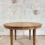 Old oval raw wood table