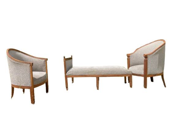 classic lounge with chaise longue - 3 pieces