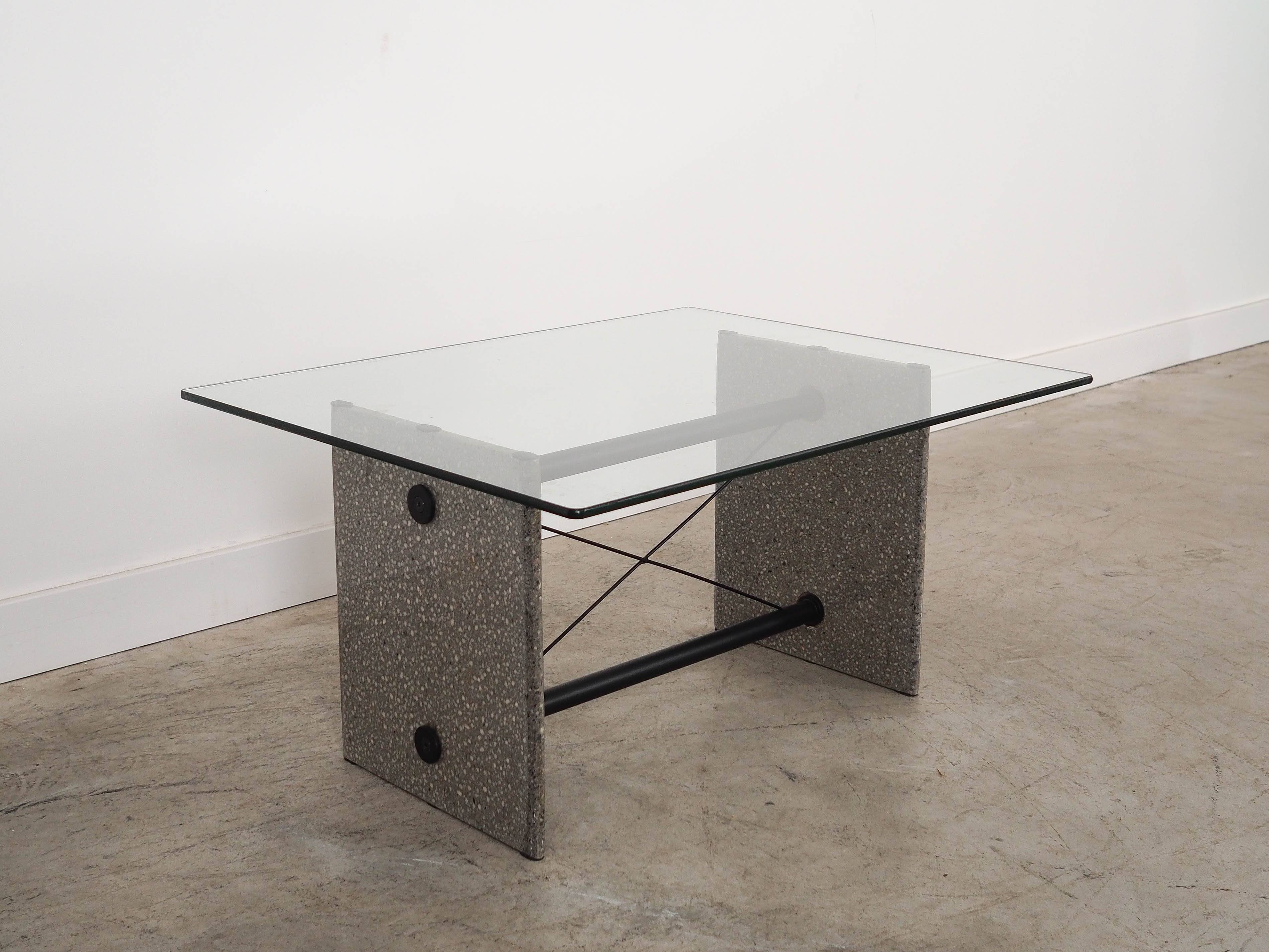 Glass coffee table, Italian design, 1960s, made in Italy
