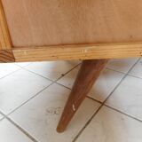 Chest of drawers light wood compass feet