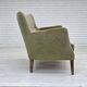 1960s, Danish curved 2-seater sofa, furniture velour, beech wood.