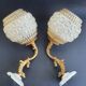 Large vintage wall sconces pair