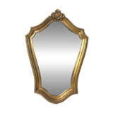 Antique Louis XV style mirror, vintage carved gilded wooden frame with pearls