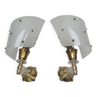 Pair of vintage rockabilly wall lights from the 60s