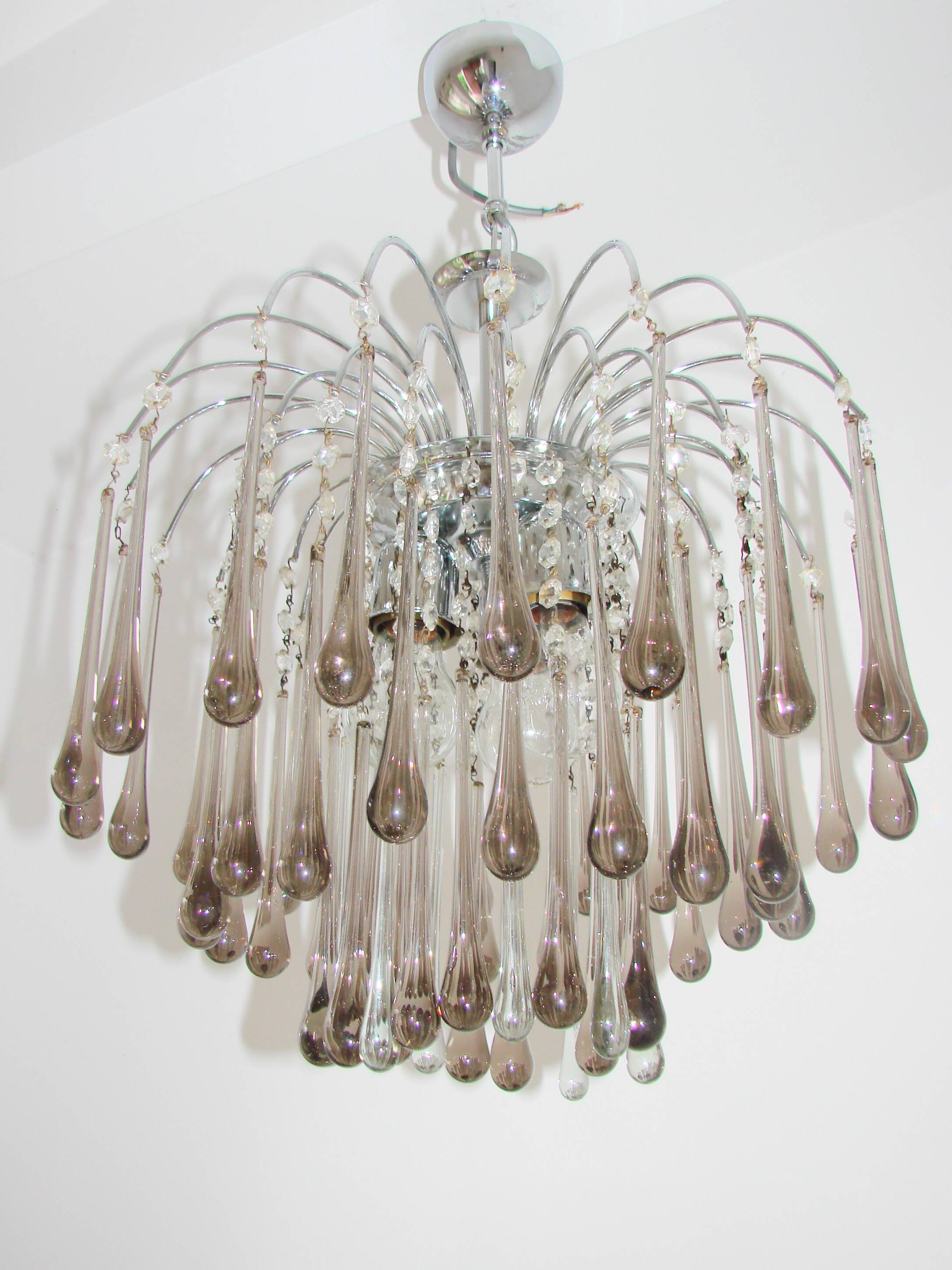 An original Paolo Venini Murano chandelier, Italy, 1970s.