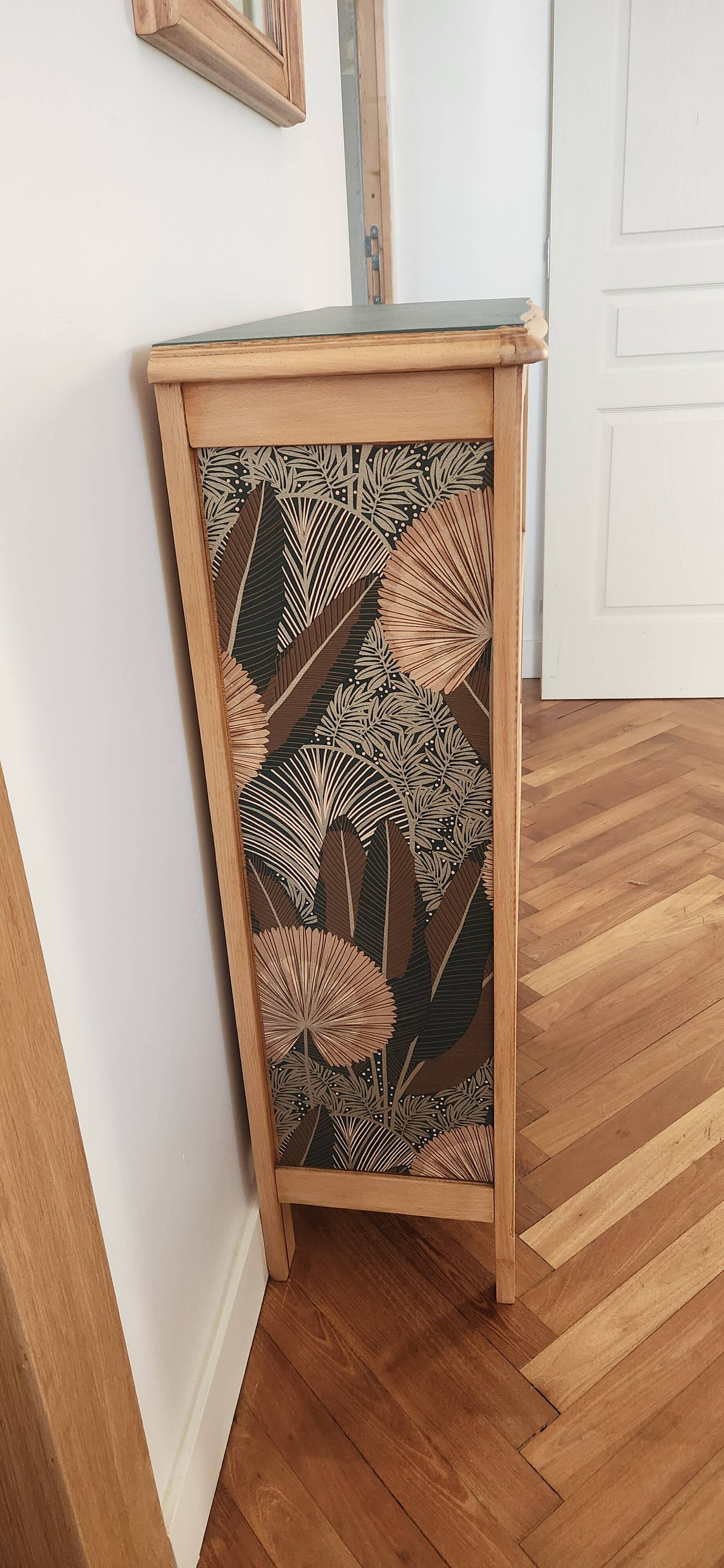 Renovated green cedar wood bookshelf