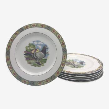 6 assiettes plates Porcelaine de Limoges