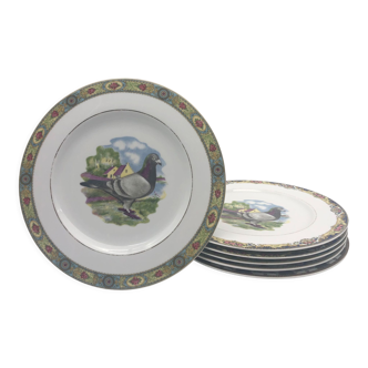 6 assiettes plates Porcelaine de Limoges