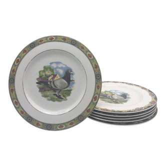 Limoges porcelain, 6 flat plates.