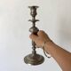 Pair of old silver-plated candlesticks