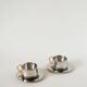 Set of double-walled stainless steel espresso cups made in Italy, 1970s design.