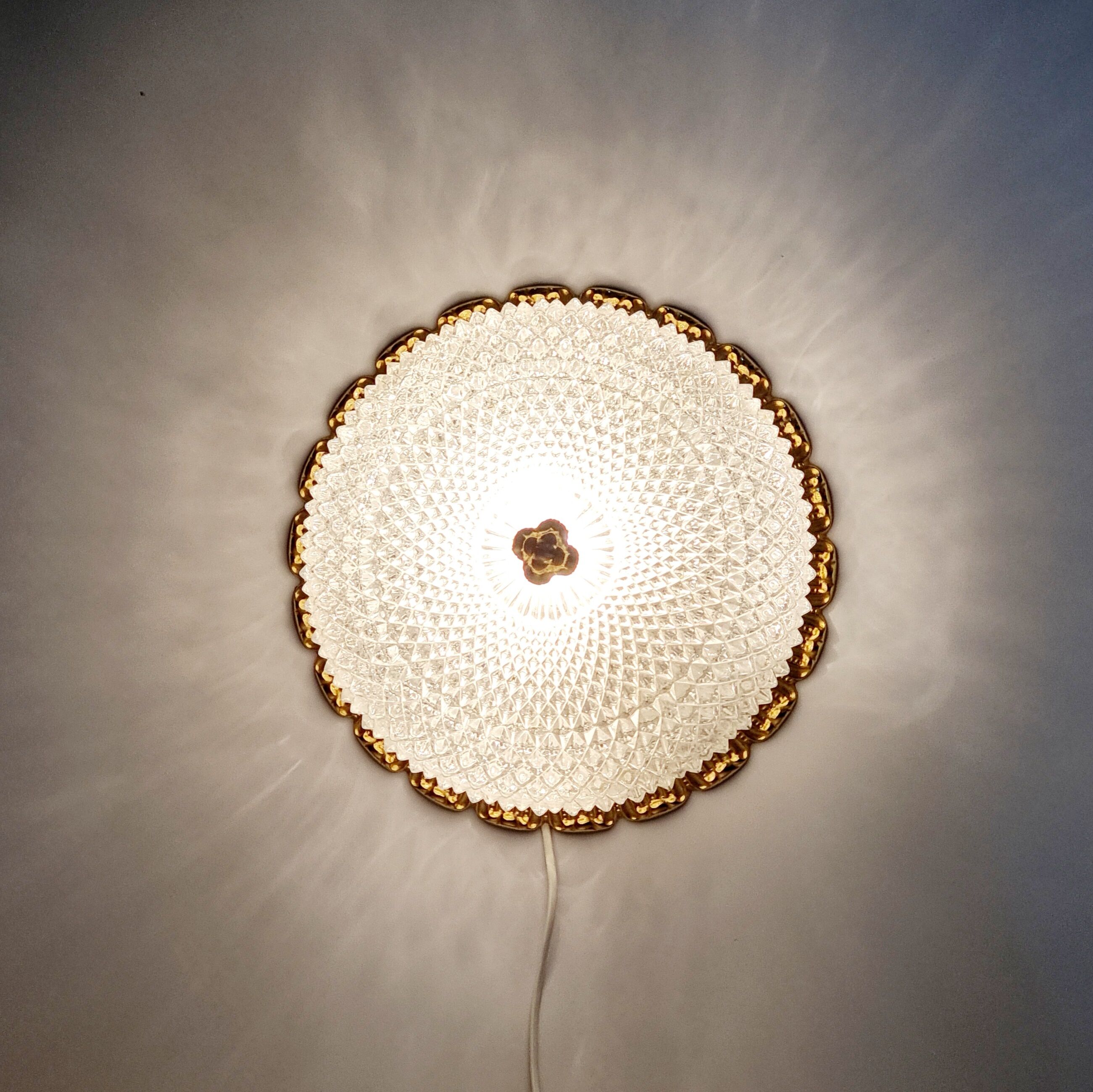 Glass ceiling lamp from Limburg, Germany, 1960s