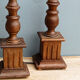 Pair of turned wooden baluster lamps