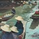 Tableau HSP "Paysage du Vietnam" signé J. Mamo 1984
