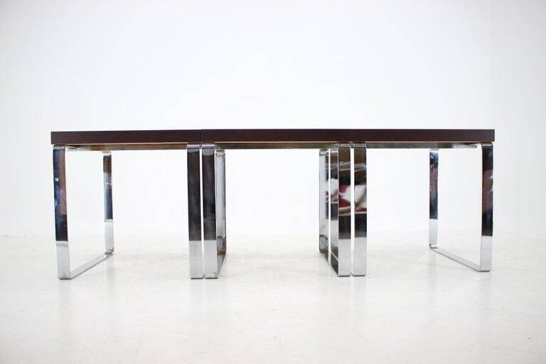 Trois tables à manger/bureau en bois de rose luxueuses par Ladislav Vrátník, années 1970.