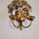 S.Salvadori Wandlampe vergoldet ersilbert Blumenmuster