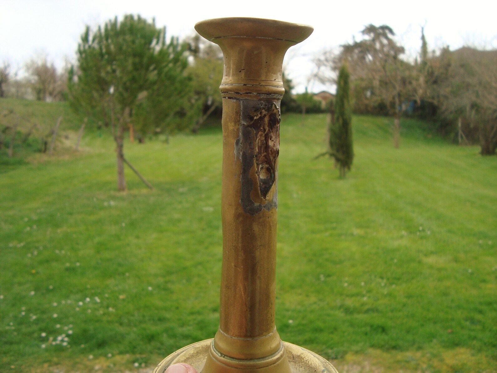 Set of 8 antique brass chandeliers
