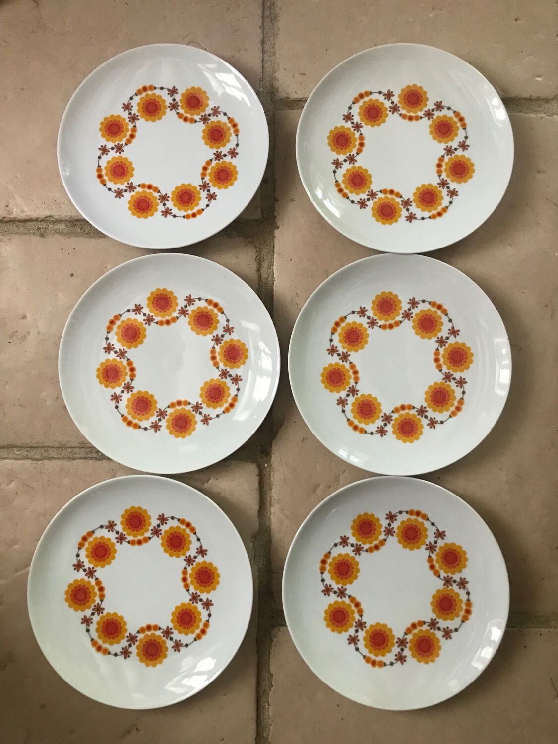6 plates bavaria vintage 70