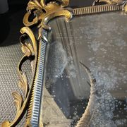 Gilded mirror Louis XV Rocaille in Carved and Stuqué Wood, nineteenth century