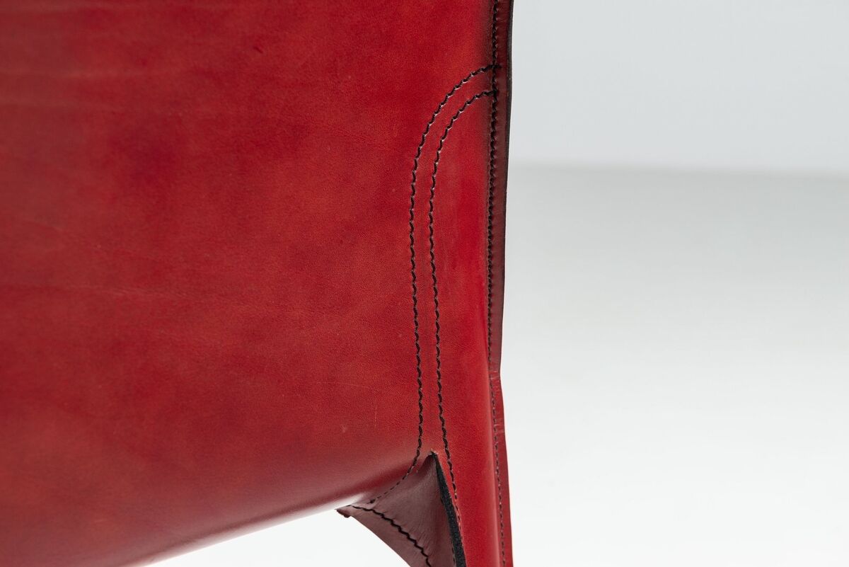 Mario Bellini model Cab 413 dining armchair in leather Cassina Italy 1977