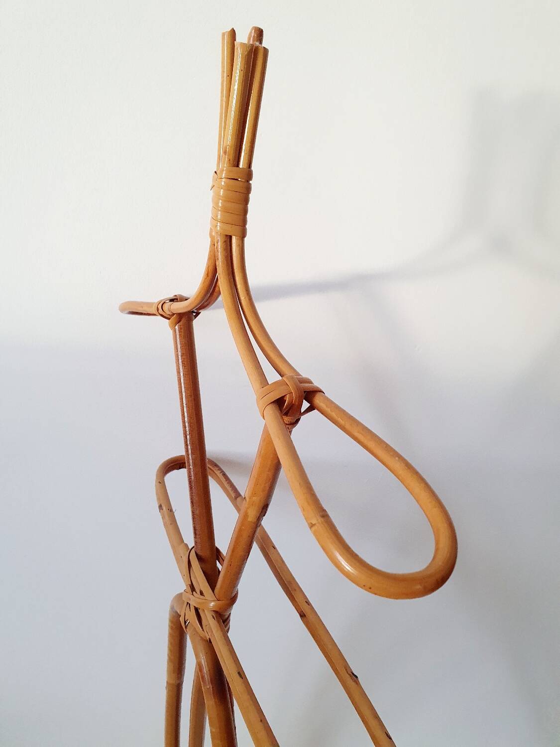 Children's rattan coat rack