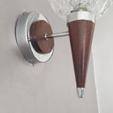 Vintage teak wall lamp from the 60s with chrome