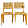 Paire de chaises bois et corde Vibo 1950