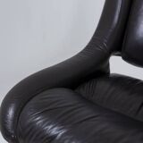 Metal and leather living room. 1970s