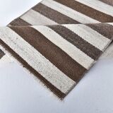 Brown beige kilim carpet, Runner kilim rug, vintage kilim natural 64x154