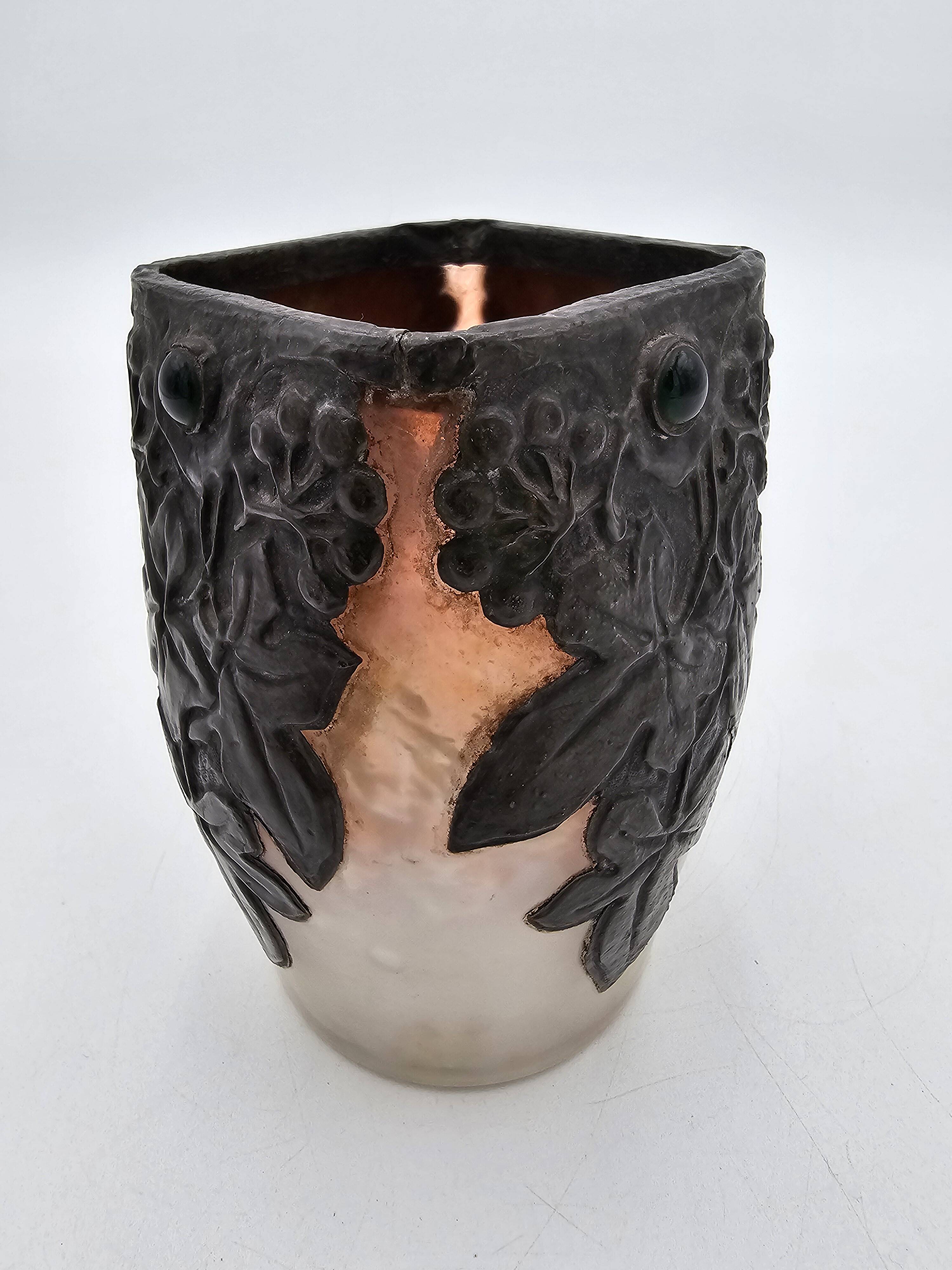 Tevan Margit Art Nouveau Glass Paste Vase