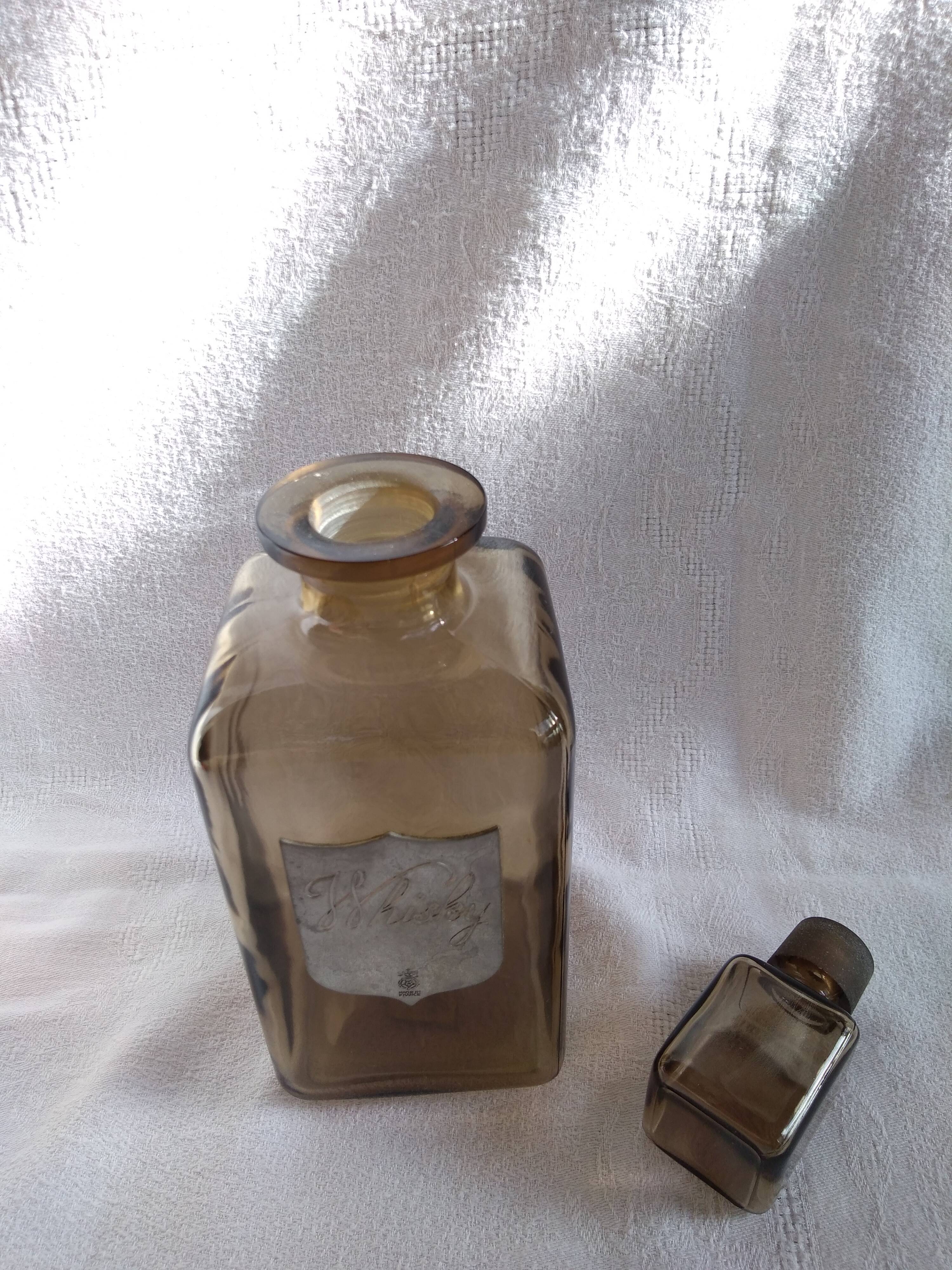 Smoked glass whiskey decanter