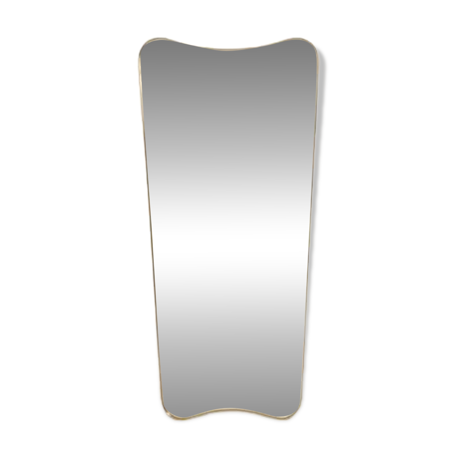 Patinated brass-framed mirror. 1980s/90s.