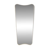 Patinated brass-framed mirror. 1980s/90s.
