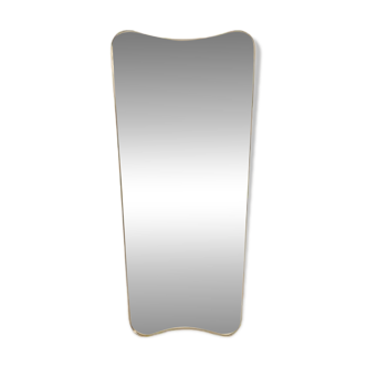 Patinated brass-framed mirror. 1980s/90s.