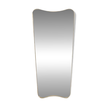 Patinated brass-framed mirror. 1980s/90s.