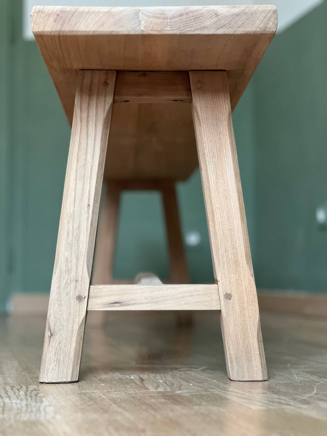 Solid wood farmhouse bench