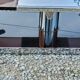 Coffee table from the 70s in chromed steel and smoked plexiglass double swivel trays
