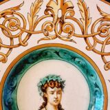Italian faience plate with a female portrait decoration, Renaissance style.