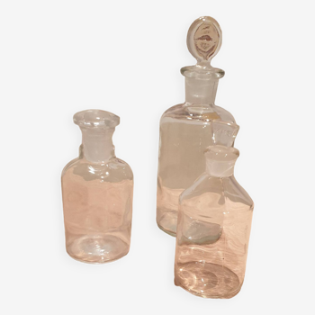 Apothecary Glass Bottles x 3